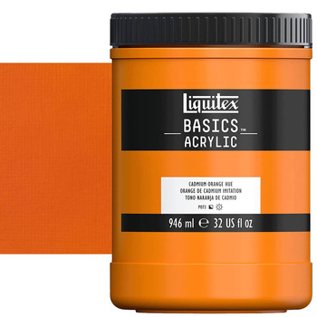 Liquitex Basics Acrylic Paint - Cadmium Orange Hue, 32oz Jar