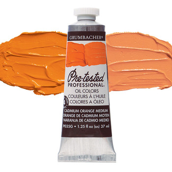 Grumbacher Pre-Tested Oil Paint 37 ml Tube - Cadmium Orange Medium