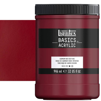 Liquitex Basics Acrylic Paint - Cadmium Red Deep Hue, 32oz Jar