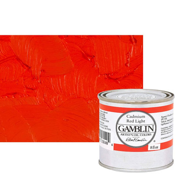 Gamblin Artists Oil - Cadmium Red Light, 8oz Can