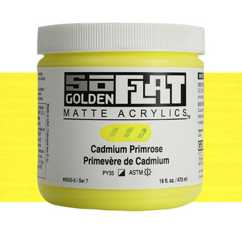 GOLDEN SoFlat Matte Acrylic - Cadmium Primrose, 16oz Jar