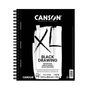 Canson XL Black Drawing Pad 40 Sheets 9" x 12"
