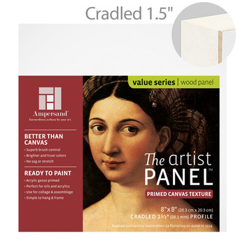 Ampersand Value Series Artist Panel Canvas Finish - 1-1/2" Cradle 8x8"
