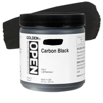GOLDEN Open Acrylic Paints Carbon Black 8 oz