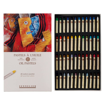 Sennelier Oil Pastels Cardboard Box Set Assorted Colors (Set of 48)