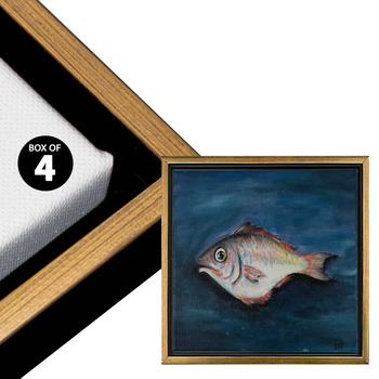 Cardinali Floater Frame, Black/Antique Gold 4"x4" - 1-1/2" Deep (Box of 4)