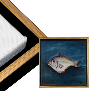 Cardinali Floater Frame, Black/Antique Gold 8"x8" - 1-1/2" Deep