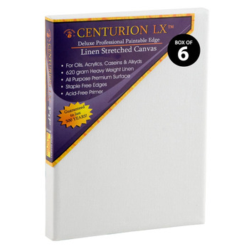 Centurion LX Acrylic Primed Linen Canvas 3/4" Deep 10"x30", Box of 6