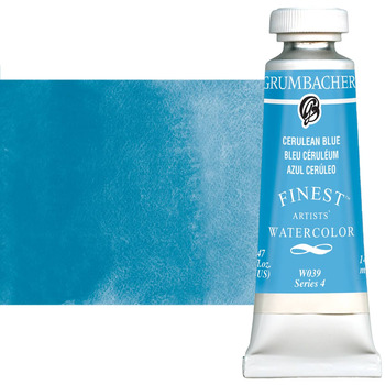 Grumbacher Finest Artists' Watercolor - Cerulean Blue, 14ml Tube