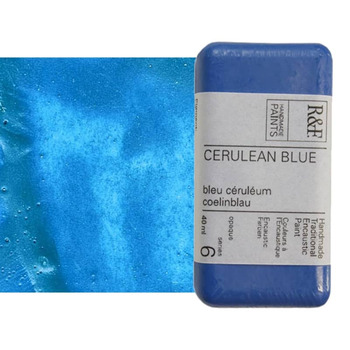 R&F Encaustic Handmade Paint 40 ml Block - Cerulean Blue