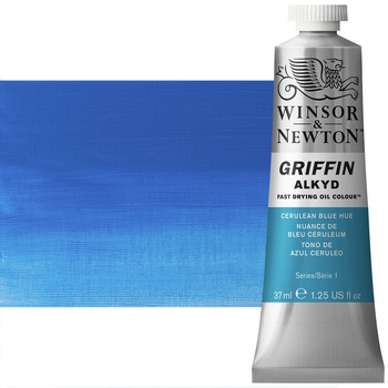 Winsor & Newton Griffin Alkyd Fast-Drying Oil Color - Cerulean Blue Hue, 37ml Tube