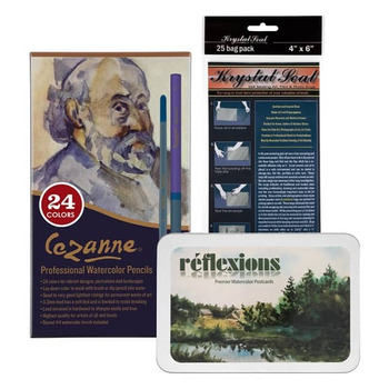 Cezanne Travel 2 Watercolor Pencil Set (Postcards & Krystal Seal Bags)