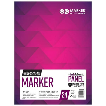 Chartpak 175 GSM AD Marker Ink Block Panel Pad 9x12in, 24 Sheet