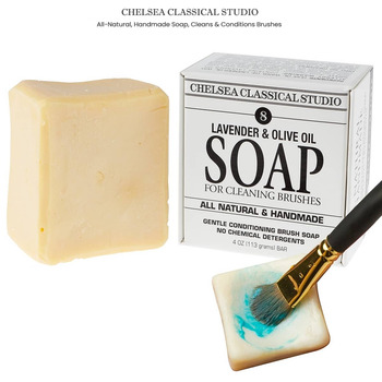 Chelsea Lavender & Olive Oil All Natural Brush Cleaner & Conditioning Soap
