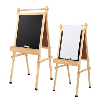 Kids Art Easel with Paper Roll, Dry Erase & Chalk Board Fundamentals 36.5"- 51"