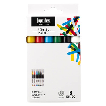 Liquitex Professional Paint Markers Fine Set of 6 - Classic Colors, 2mm