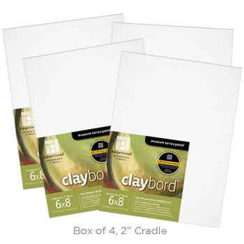 Box of 4 Ampersand Claybord 2In Cradle 6X8
