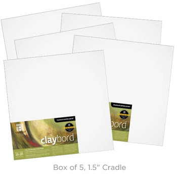 Ampersand Claybord Panel 1-1/2" Cradle - 16" x 16" (Box of 5)