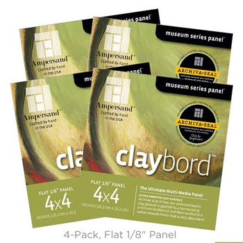 Claybord Smooth Panel 1/8" 4x4" Pack of 4