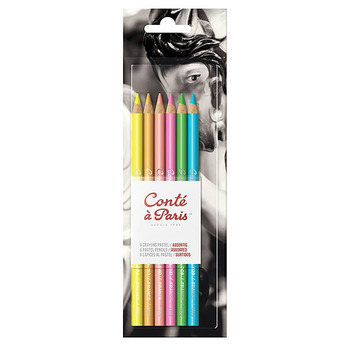 Conté Pastel Pencils Set of 6, Assorted Colors