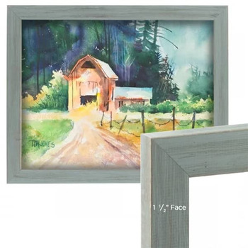 Country Chic Dixie Grey 11x17in 1.5" Wood Frame with 2mm glass and cardboard backing