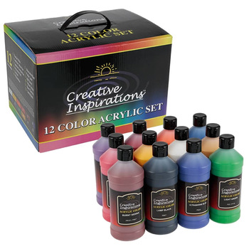 Creative Inspirations Acrylic Color Studio & School Value Pack of 12 Bottles
