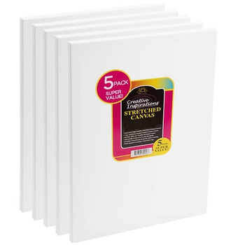 Creative Inspirations 16"x20" Stretched Canvas Super-Value, 5 Pack
