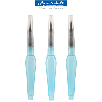 Aquastroke-Go Water Brush Pens, 3 Pack