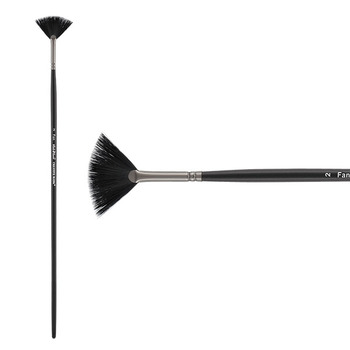 Black Swan Synthetic Red Sable Long Handle Brush-Oil & Acrylic Fan #2
