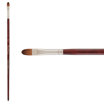 Mimik Kolinsky Synthetic Sable Long Handle Brush, Filbert Size #8