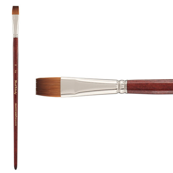 Mimik Kolinsky Synthetic Sable Long Handle Brush, Flat Size #16