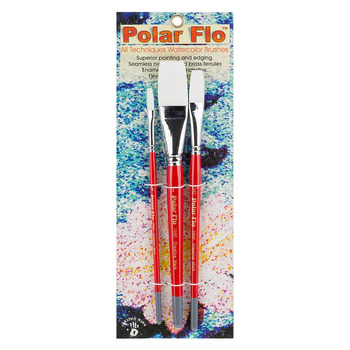 Creative Mark Polar Flo Watercolor Brush, Flat Set of 3