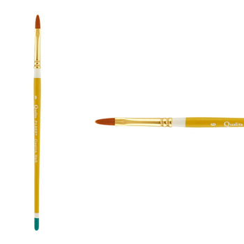 Creative Mark Qualita Golden Taklon Short Handle Brush Filbert #6