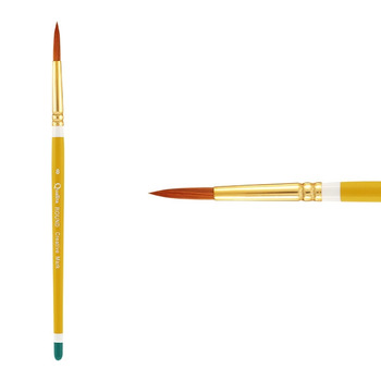 Creative Mark Qualita Golden Taklon Short Handle Brush Round #8
