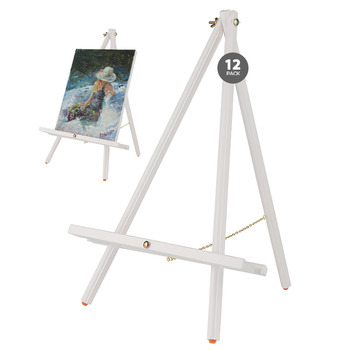 12-Pack Thrifty White Wood Tabletop Display Easels by Creative Mark