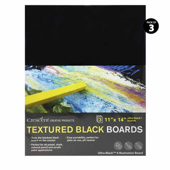 Crescent #8 Textured Black Mounting Board 11"x14" (Pack of 3)
