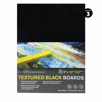 Crescent #8 Textured Black Mounting Board 9"x12" (Pack of 3)