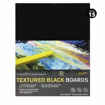 Crescent #8 Textured Black Mounting Board 15"x20" (Pack of 15)