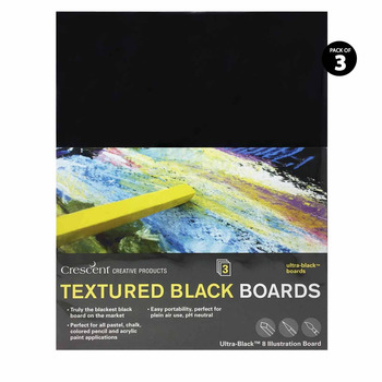 Crescent #8 Textured Black Mounting Board 16"x20" (Pack of 3)