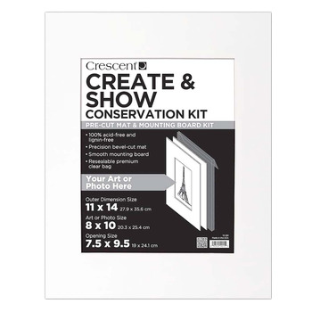 Crescent Create & Show 11"x14" Conservation Kit - Opening 7.5" x 9.5" Super White