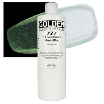 GOLDEN Fluid Acrylics CT Interference Green-Blue 16 oz