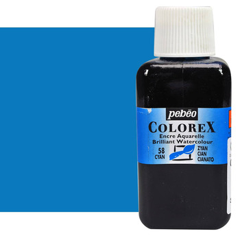 Pebeo Colorex Watercolor Ink Cyan, 250ml