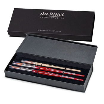 Da Vinci Cosmotop Spin Watercolor 3-Brush Black Box Gift Set