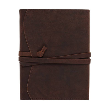 Opus Genuine Leather Journal Wrap 6" x 8" Dark Brown