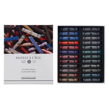 Sennelier Extra Soft Pastel Cardboard Box Set of 24 - Dark Tones, Standard