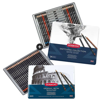 Derwent Sketching & Graphic Collection Combo Set (24 per set)
