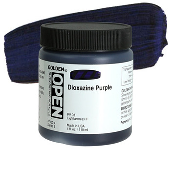 Golden Open Acrylic 4 oz Jar - Dioxazine Purple