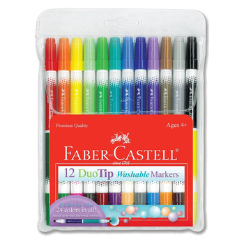 Faber-Castell Duo Tip Markers Set of 12 - Assorted Colors