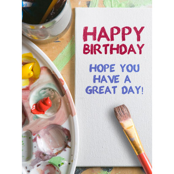 Birthday Art eGift Card - Painted on Canvas - Electronic Gift Card eGift Card