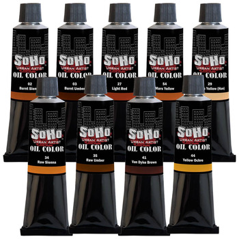 Soho Oil Color - Earth Colors (Set of 9), 170ml